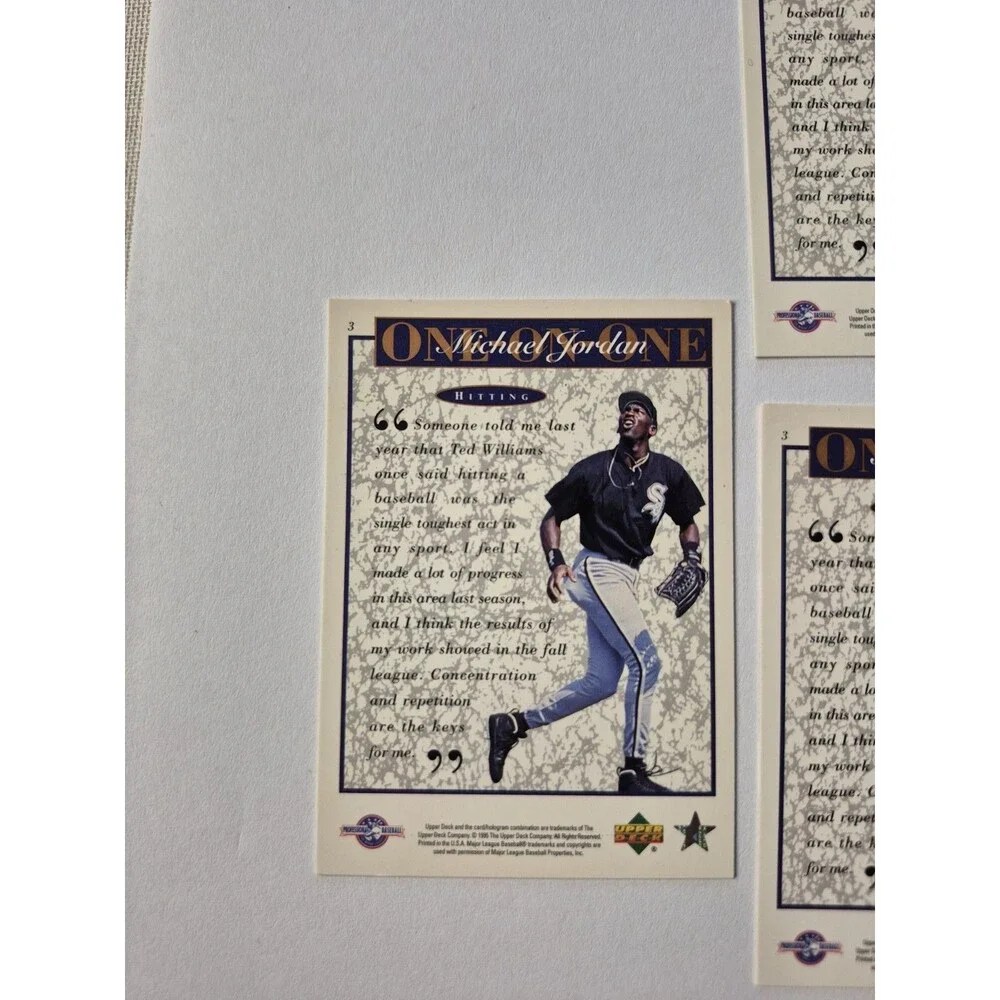 Michael Jordan Baseball Card Lot 3 Cards Upper Deck Overall Skills First